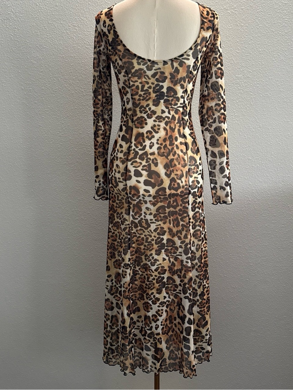NWT Stockholm Atelier X Other Stories Leopard Bodycon Long Sleeve Dress Size 2 - Picture 5 of 10